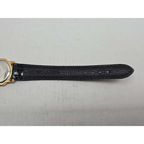 Ecclissi 80195 Womens Gold Tone Cushion Watch Black Leather New Battery Quartz - Picture 11 of 12